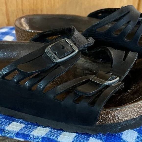 Birkenstock women’s sandals, black leather, women's size 36 (US 5.5 -6) - Picture 5 of 8